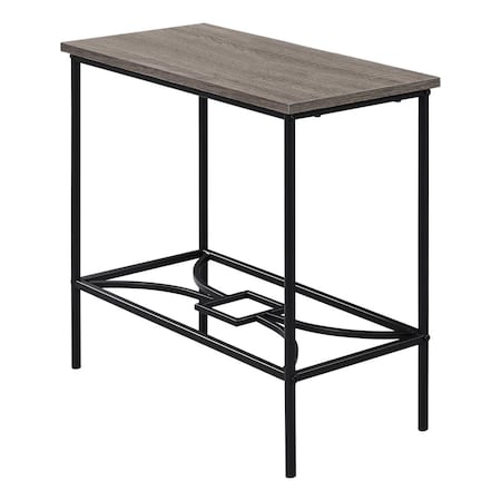 22 In. Dark Taupe & Black Metal Accent Table